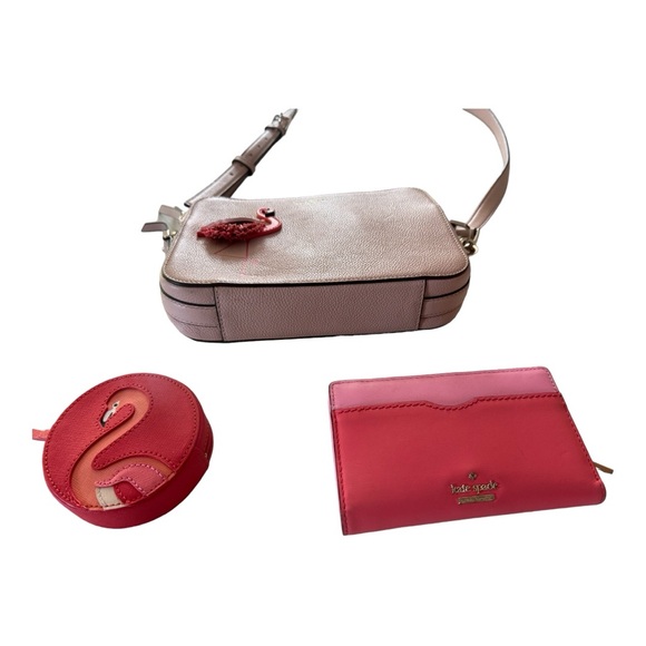 Kate Spade By The Pool Camera Bag,flamingo coin purse and wallet included. - Picture 9 of 17